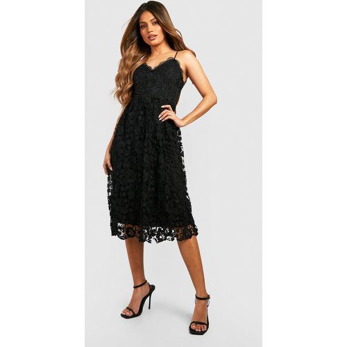 Vestido Midi Skater De Encaje Croché Con Tirantes - boohoo - Modalova