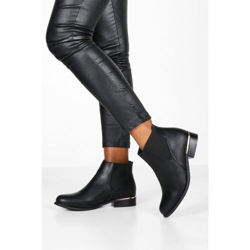 Botas Chelsea De Holgura Ancha Metálicas Con Ribete - boohoo - Modalova