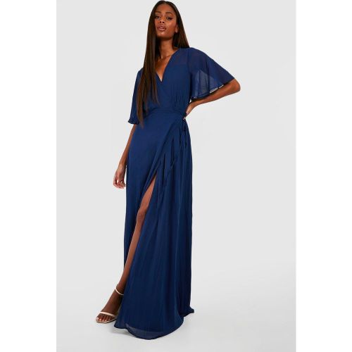 Vestido Maxi Cruzado Para Dama De Honor De Chifón Con Mangas Anchas - boohoo - Modalova