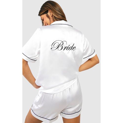 Pijama Corto De Raso Con Bordado Bride - boohoo - Modalova