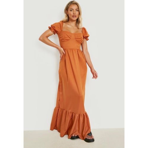 Vestido Maxi Escalonado De Tela Con Escote De Corazón - boohoo - Modalova