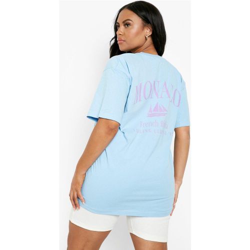 Camiseta Plus Oversize Con Estampado De Monaco - boohoo - Modalova