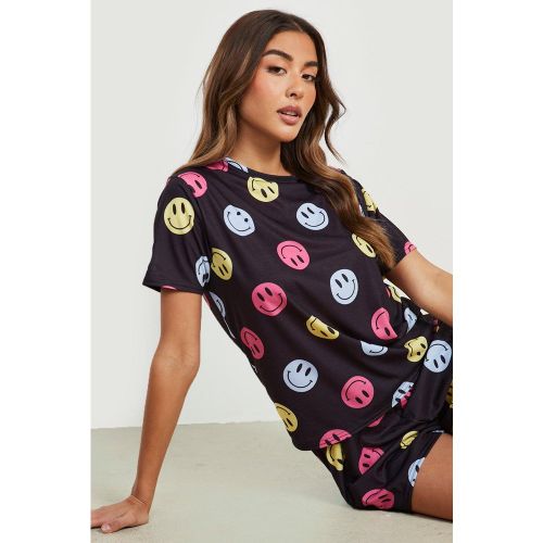 Pijama Corto Con Estampado De Smiley - boohoo - Modalova