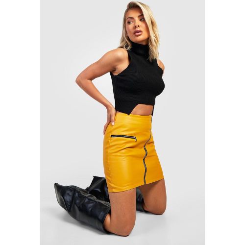 Falda Motera De Cuero Sintético - boohoo - Modalova