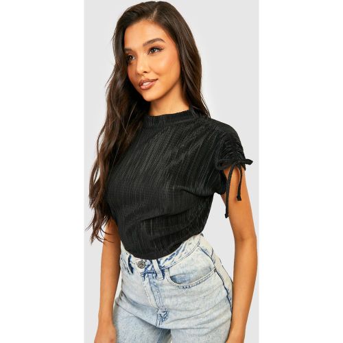 Top De Cuello Alto Plisado Sin Mangas - boohoo - Modalova