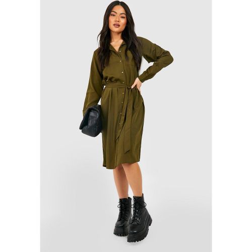 Vestito camicia midi con cintura - boohoo - Modalova