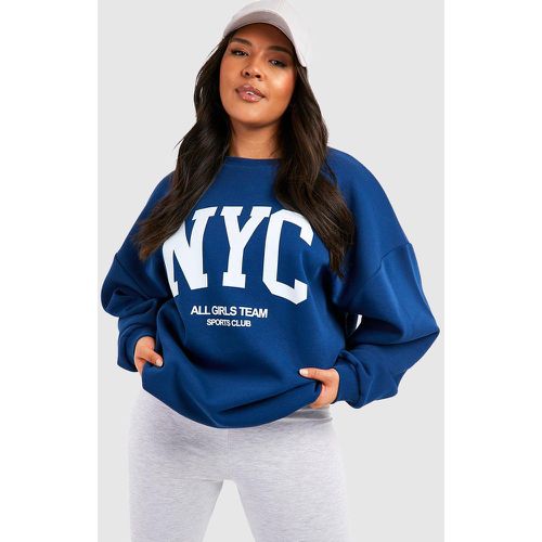 Felpa Plus Size oversize NYC stile Varsity - boohoo - Modalova