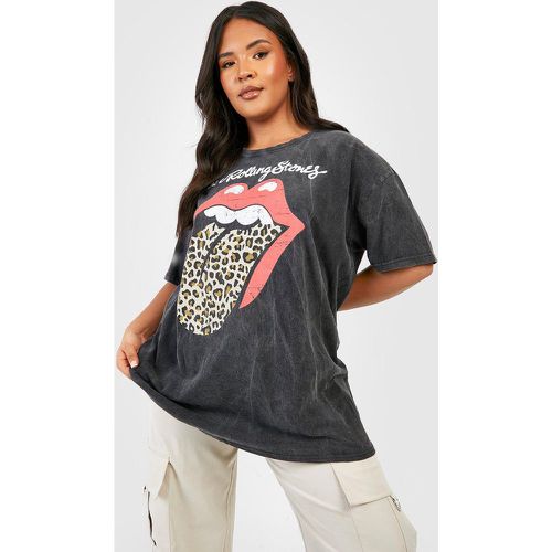 Camiseta Plus Con Estampado De Leopardo The Rolling Stones - boohoo - Modalova