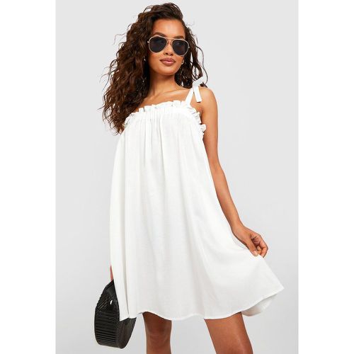 Vestido Holgado De Cambray Con Atadura - boohoo - Modalova