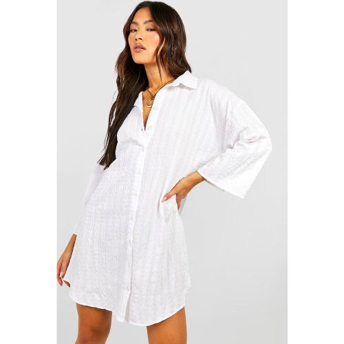Vestito camicia oversize con trama - boohoo - Modalova