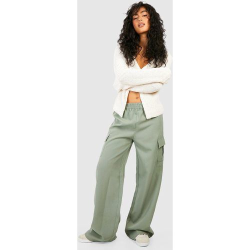 Pantaloni Cargo a vita alta, Verde - boohoo - Modalova