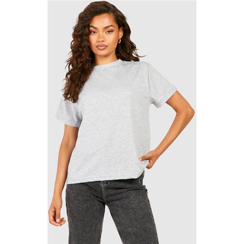 Camiseta Básica Boyfriend, Gris - boohoo - Modalova