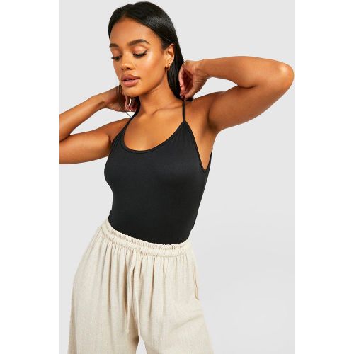 Body con spalline, Nero - boohoo - Modalova