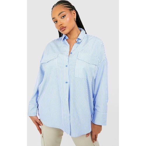 Camicia Plus Size oversize con righe a contrasto - boohoo - Modalova