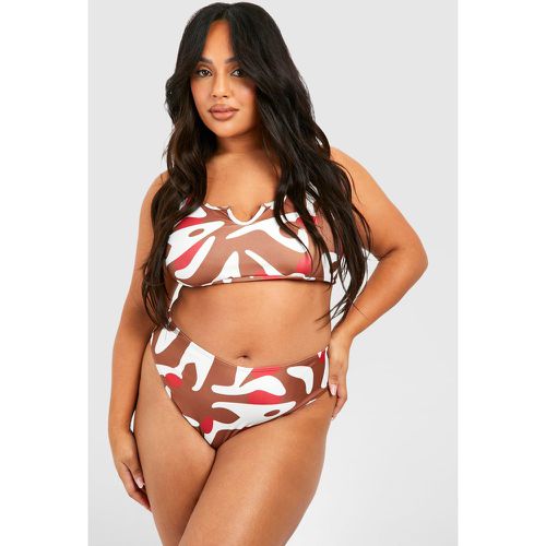 Plus Animal High Waisted Bikini Bottom - boohoo - Modalova