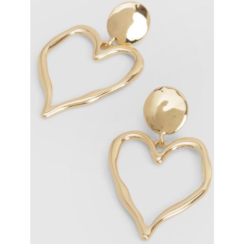 Gold Abstract Heart Earrings - boohoo - Modalova