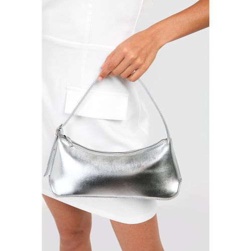 Metallic Detailed Baguette Shoulder Bag - boohoo - Modalova