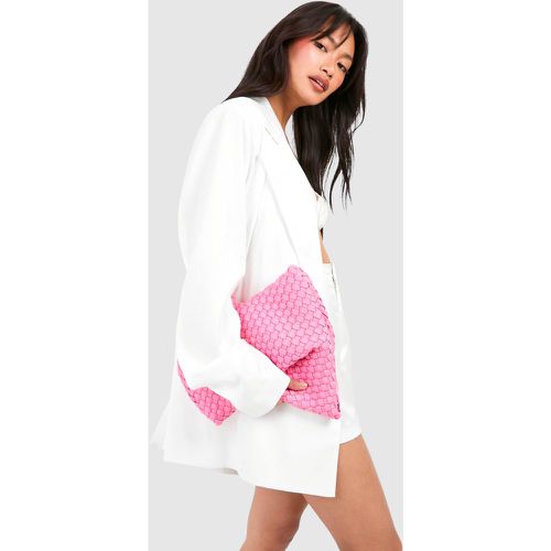 Woven Clutch Bag, Pink - boohoo - Modalova
