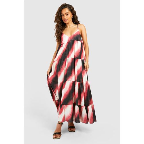 Ombre Print Bead Strappy Tiered Midaxi Dress - boohoo - Modalova