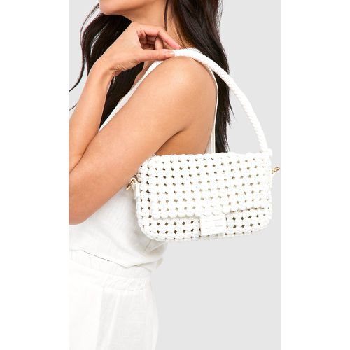 Woven Shoulder Bag, Bianco - boohoo - Modalova