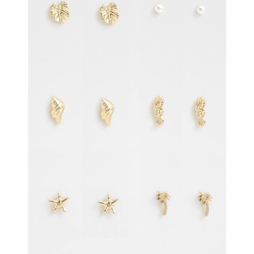 Ocean Multipack Earrings, Metallics - boohoo - Modalova