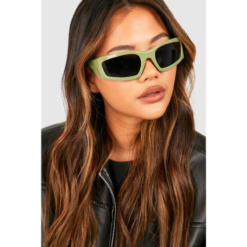 Sage Visor Sunglasses, Verde - boohoo - Modalova