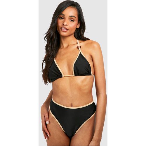 Tall Contrast Trim Detail Bikini Set - boohoo - Modalova