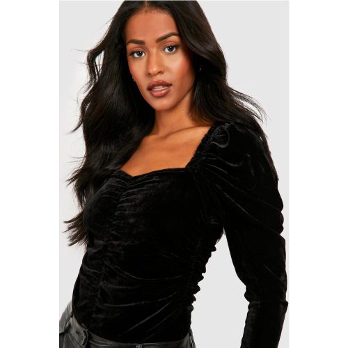 Body Tall Fruncido De Terciopelo - boohoo - Modalova