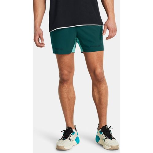 Shorts Project Rock Ultimate 5" Training da uomo Hydro Teal / Radial Turquoise / Nero XXL - Under Armour - Modalova