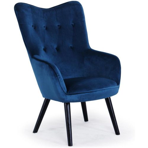 Fauteuil Scandinave Velours AMALECITE - 3S. x Home - Modalova