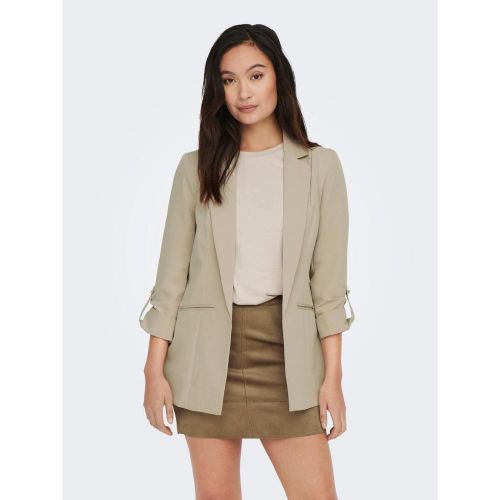 Blazer Col à revers Long beige - Only - Modalova