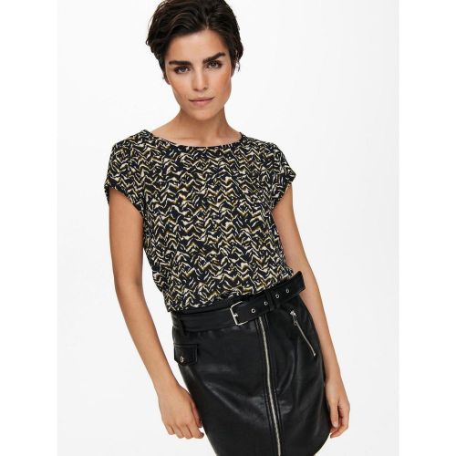 Top Imprimé all over Col rond Manches courtes Fermeture éclair bleu - Only - Modalova