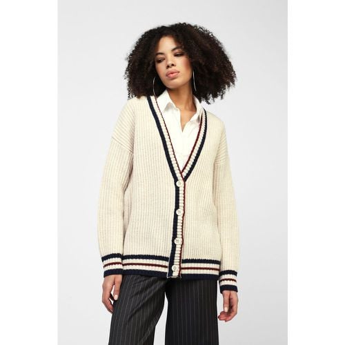 Cardigan con scollo a V e righe a contrasto - Dixie - Modalova