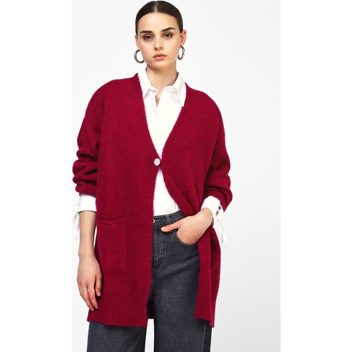 Cardigan con tasche e bottone gioiello - Dixie - Modalova