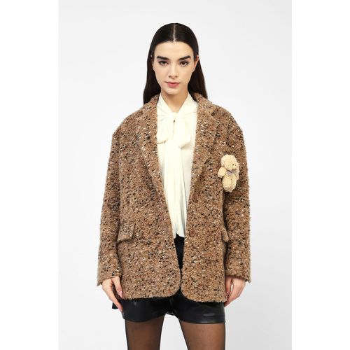 Blazer morbido melange con orsetto applicato - Dixie - Modalova