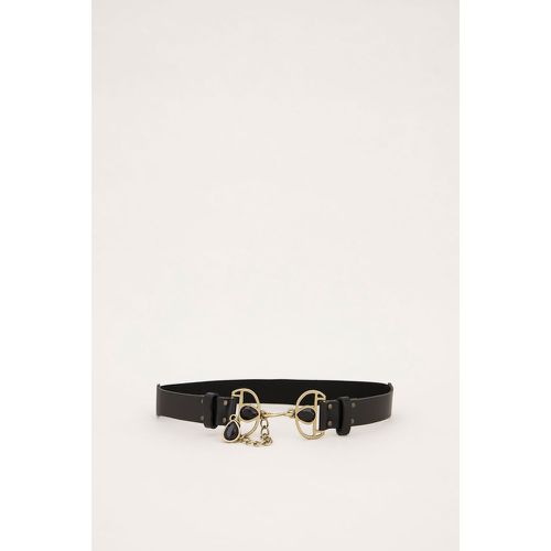 Cintura sottile monocolour con catena e pietra pendente - Dixie - Modalova