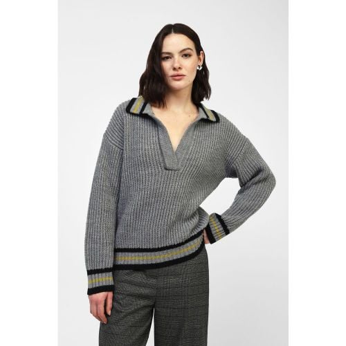 Pullover con orli a righe e colletto polo - Dixie - Modalova