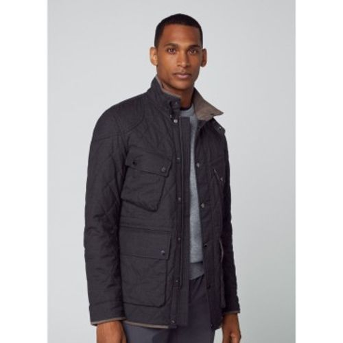 HM402998 Veste Moto en flanelle fonc (XXL), Casuel, Laine, Polyester, Manche longue - Hackett London - Modalova