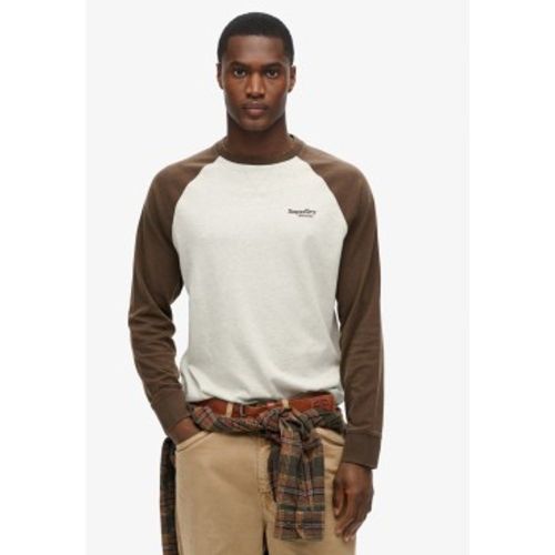 M6010833A Essential logo long sleeve baseball t-shirt , (XXL), Marron, Casuel, Coton, Manche longue - Superdry - Modalova