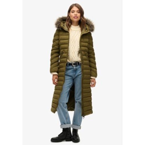 W5011790A Veste longue à capuche en fausse fourrure Fuji (S), Casuel, Vert, Polister recyclé, Durable - Superdry - Modalova