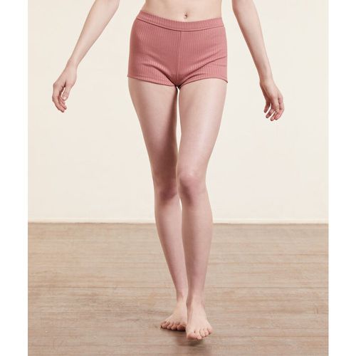 Pantalón corto tejido canalé - BOY LEG - XS - Rosa - Mujer - Etam - Modalova