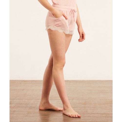 Pantalón corto con motivos de encaje - WARM DAY - XS - Rosa - Mujer - Etam - Modalova
