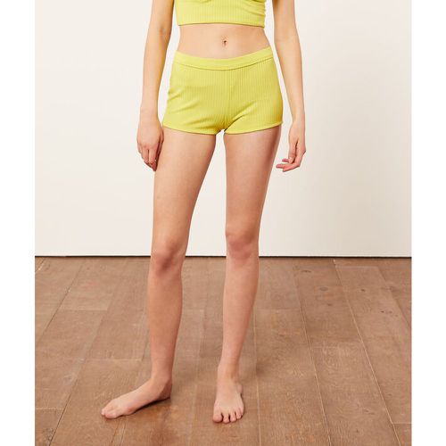 Pantalón corto, tejido canalé - BOY LEG - S - Amarillo - Mujer - Etam - Modalova