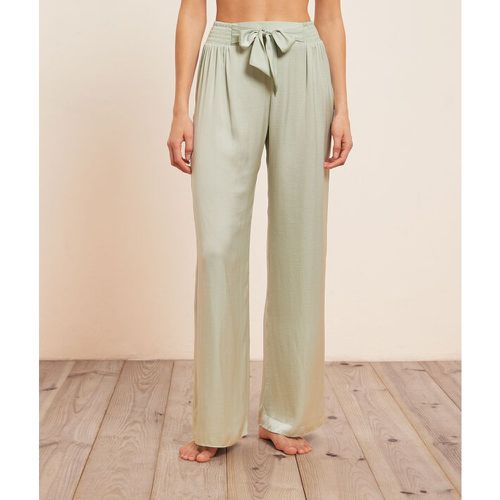 Pantalón pijama ancho de satén - GRADY - L - Verde - Mujer - Etam - Modalova