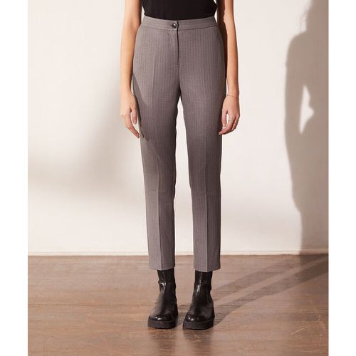 Pantalón zanahoria, estampado de rayas - LEO - 34 - Gris - Mujer - Etam - Modalova