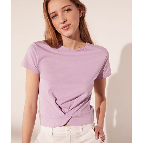 Camiseta manga corta, efecto lazada - KELLY - XS - Violeta - Mujer - Etam - Modalova