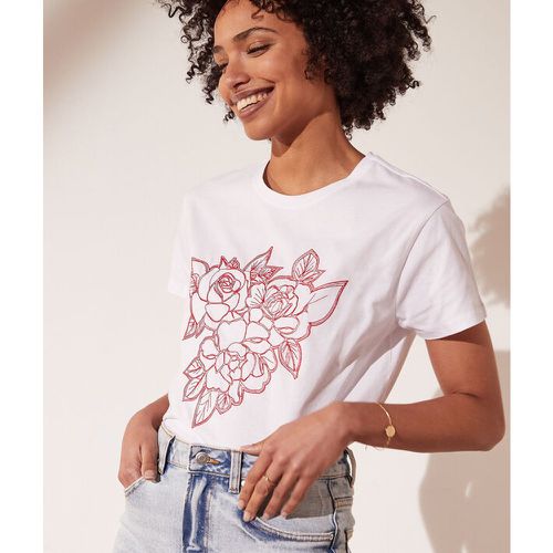 Camiseta bordados florales - ECRU - XS - Ecru - Mujer - Etam - Modalova