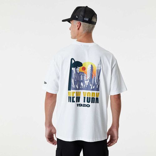 BRANDED NEW YORK CITY HOOPS OVERSIZED T-SHIRT, bianco - new era - Modalova