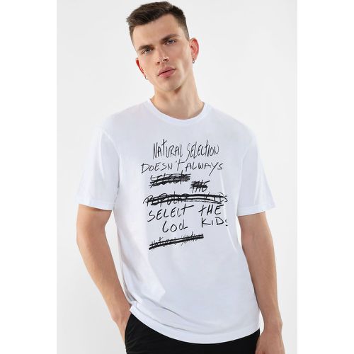 T-shirt fantasia stampata a contrasto in puro cotone - Imperial - Modalova