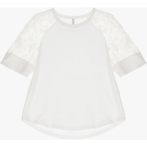 T-shirt in cotone con maniche in pizzo effetto trasparenza - Imperial - Modalova